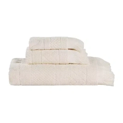 Superior Rolla Collection | 100% Cotton 3-pc. Quick Dry Solid Bath Towel Set In White