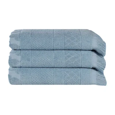 Superior Rolla Collection | 100% Cotton 3-pc. Quick Dry Geometric Bath Towel In Pink