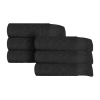 Superior Rolla Collection | 100% Cotton 6-pc. Geometric Hand Towel In Black