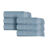 Superior Rolla Collection | 100% Cotton 6-pc. Geometric Hand Towel In Blue