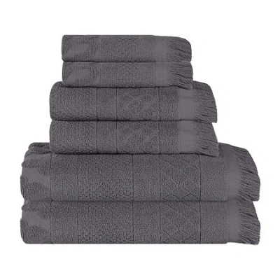 Superior Rolla Collection | 100% Cotton 6-pc. Quick Dry Solid Bath Towel Set In Gray