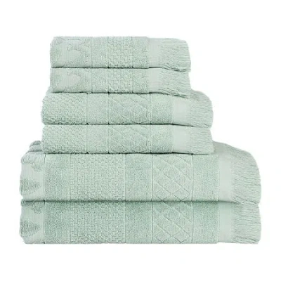 Superior Rolla Collection | 100% Cotton 6-pc. Quick Dry Solid Bath Towel Set In Green