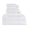 Superior Rolla Collection | 100% Cotton 6-pc. Quick Dry Solid Bath Towel Set In White