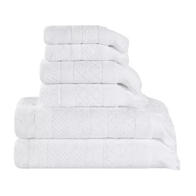 Superior Rolla Collection | 100% Cotton 6-pc. Quick Dry Solid Bath Towel Set In White