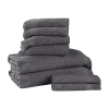 Superior Rolla Collection | 100% Cotton 8-pc. Quick Dry Geometric Bath Towel Set In Gray