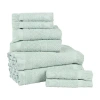 Superior Rolla Collection | 100% Cotton 8-pc. Quick Dry Geometric Bath Towel Set In Green