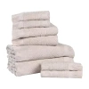 Superior Rolla Collection | 100% Cotton 8-pc. Quick Dry Geometric Bath Towel Set In Silver