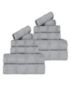 Superior Roma Ribbed Turkish Cotton Quick Dry Solid Assorted Highly Absorbent Towel Collection In White
