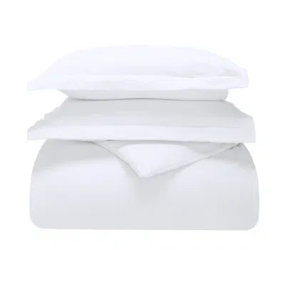 Superior Rome 100% Flannel Cotton Solid Fuzzy Warm Duvet Cover Set In White