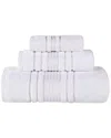 Superior Sadie Zero Twist Cotton Elegant Floral Absorbent 3pc Solid Towel Set
