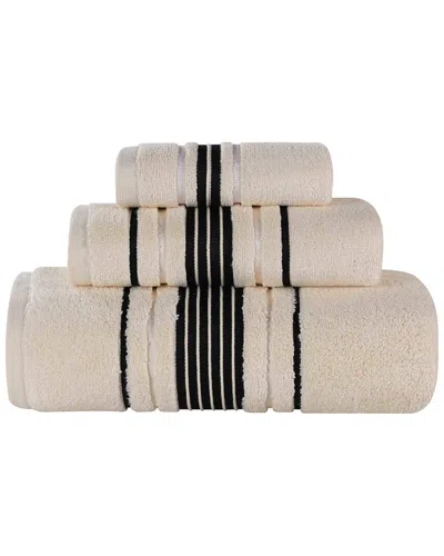 Superior Sadie Zero Twist Cotton Elegant Floral Absorbent 3pc Solid Towel Set