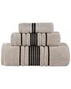 Superior Sadie Zero Twist Cotton Elegant Floral Absorbent 3pc Solid Towel Set In Neutral