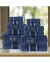 Superior Sadie Zero Twist Cotton Jacquard Floral Absorbent 12pc Assorted Towel  Set