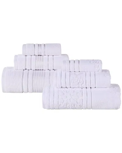 Superior Sadie Zero Twist Cotton Jacquard Floral Absorbent 6pc Assorted Towel  Set