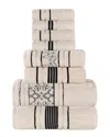 Superior Sadie Zero Twist Cotton Jacquard Floral Absorbent 8pc Assorted Towel  Set In Metallic