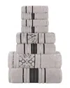 Superior Sadie Zero Twist Cotton Jacquard Floral Absorbent 8pc Assorted Towel  Set In Neutral