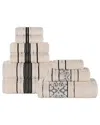 Superior Sadie Zero Twist Cotton Jacquard Floral Absorbent 9pc Assorted Towel  Set