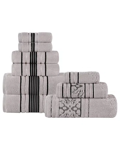 Superior Sadie Zero Twist Cotton Jacquard Floral Absorbent 9pc Assorted Towel  Set