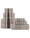 Superior Sadie Zero Twist Cotton Jacquard Floral Absorbent 9pc Assorted Towel  Set