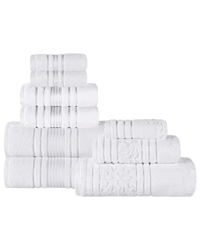 Superior Sadie Zero Twist Cotton Jacquard Floral Absorbent 9pc Assorted Towel  Set