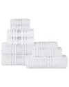 Superior Sadie Zero Twist Cotton Jacquard Floral Absorbent 9pc Assorted Towel  Set