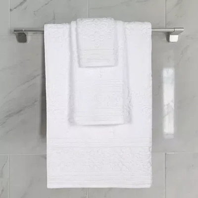 Superior Sadie Zero Twist Jacquard Cotton 3-pc. Quick Dry Bath Towel Set In White