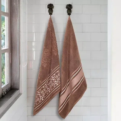 Superior Sadie Zero Twist Jacquard Solid Cotton 2pc Bath Sheet 2-pc. Quick Dry Bath Towel Set In Brown