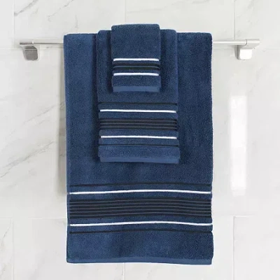 Superior Sadie Zero Twist Solid Cotton 3-pc. Quick Dry Bath Towel Set In Blue