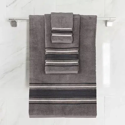 Superior Sadie Zero Twist Solid Cotton 3-pc. Quick Dry Bath Towel Set In Gray