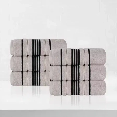 Superior Sadie Zero Twist Solid Cotton 6pc Hand Towel 6-pc. Quick Dry Bath Towel Set In Neutral