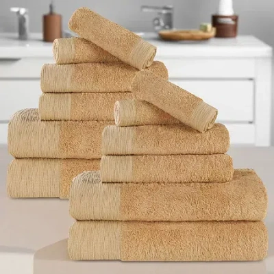 Superior Sera Hypoallergenic Rayon From Bamboo 12pc Towel Set 12-pc. Bath Towel Set In Yellow
