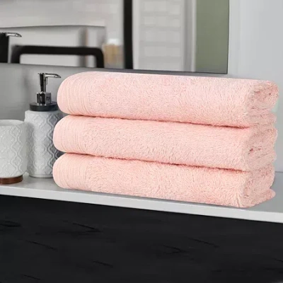 Superior Sera Hypoallergenic Rayon From Bamboo 3pc Bath Towel 3-pc. Quick Dry Bath Towel Set In Pink