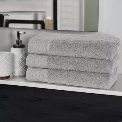 Superior Sera Hypoallergenic Rayon From Bamboo 3pc Bath Towel 3-pc. Quick Dry Bath Towel Set In Gray