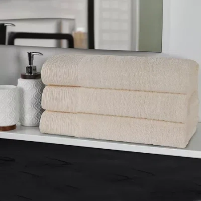 Superior Sera Hypoallergenic Rayon From Bamboo 3pc Bath Towel 3-pc. Quick Dry Bath Towel Set In White