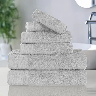 Superior Sera Hypoallergenic Rayon From Bamboo 6pc Multi-size Towel Set 6-pc. Bath Towel Set In Gray