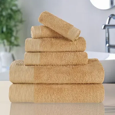 Superior Sera Hypoallergenic Rayon From Bamboo 6pc Multi-size Towel Set 6-pc. Bath Towel Set In Yellow