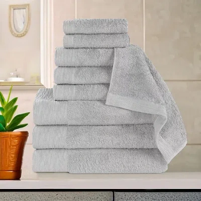 Superior Sera Hypoallergenic Rayon From Bamboo 9pc Towel Set 9-pc. Bath Towel Set In Gray