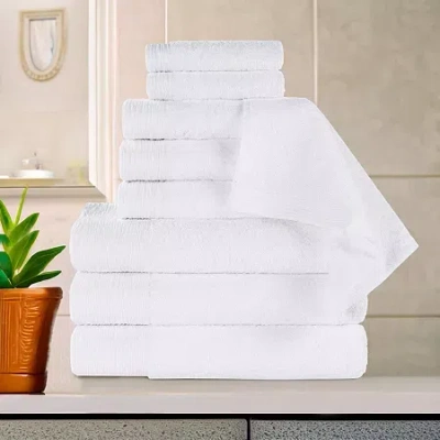 Superior Sera Hypoallergenic Rayon From Bamboo 9pc Towel Set 9-pc. Bath Towel Set In White