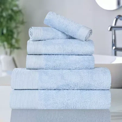 Superior Sera Hypoallergenic Rayon From Bamboo Multi-size 6-pc. Bath Towel Set In Blue