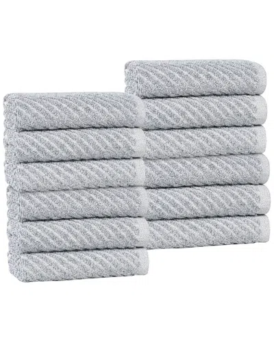 Superior Set Of 12 Amelia Medium Weight Diagonal Stripes Washcloths