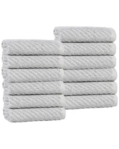 Superior Set Of 12 Amelia Medium Weight Diagonal Stripes Washcloths