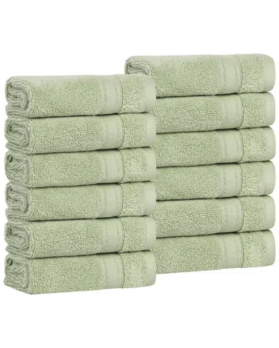 Superior Set Of 12 Belmont Zero Twist Cotton Medium Weight Washcloths