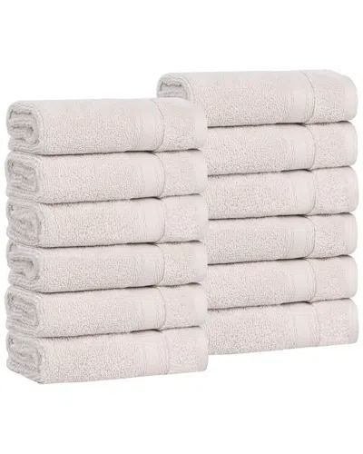 Superior Set Of 12 Belmont Zero Twist Cotton Medium Weight Washcloths