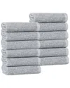 Superior Set Of 12 Destin Medium Weight Solid Ribbed Washcloths