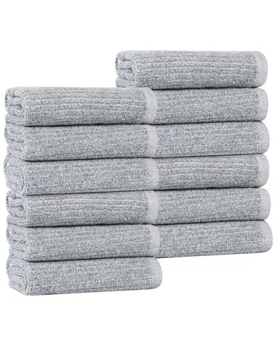 Superior Set Of 12 Destin Medium Weight Solid Ribbed Washcloths
