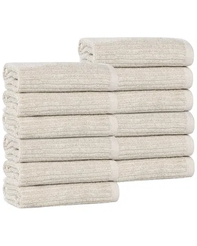 SUPERIOR SUPERIOR SET OF 12 DESTIN MEDIUM WEIGHT SOLID RIBBED WASHCLOTHS