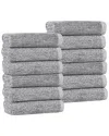 Superior Set Of 12 Destin Medium Weight Solid Ribbed Washcloths