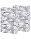 Superior Set Of 12 Jasper Cotton Modern Geometric Jacquard Plush Washcloths