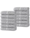 Superior Set Of 12 Juno Medium Weight Checkered Border Washcloths