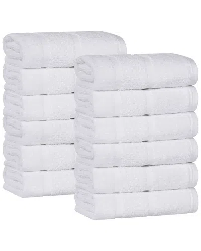 Superior Set Of 12 Mile Smart Twist Cotton Medium Weight Solid Washcloths